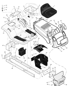 Chassis And Hood Diagram and Parts List for 385002X50B 2006 Briggs and Stratton Lawn Tractor